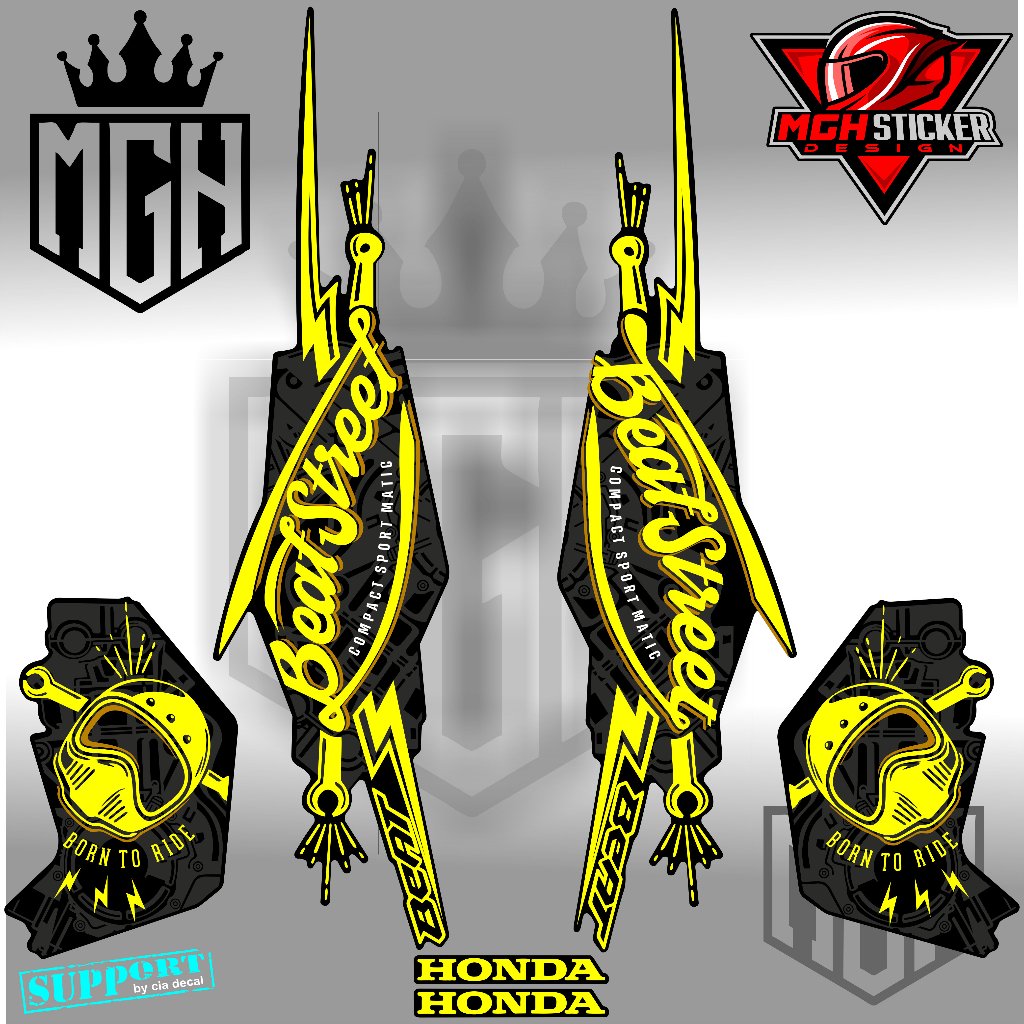 Stiker striping Motor Beat Street Old 2016 2017 2018 2019 Sticker Honda Variasi Modifikasi Racing st