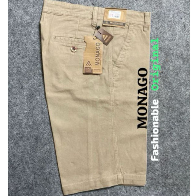 CELANA PENDEK PRIA KATUN CANVAS MONAGO FASHIONABLE ORIGINAL BRENDED TEBAL STANDAR CARDINAL