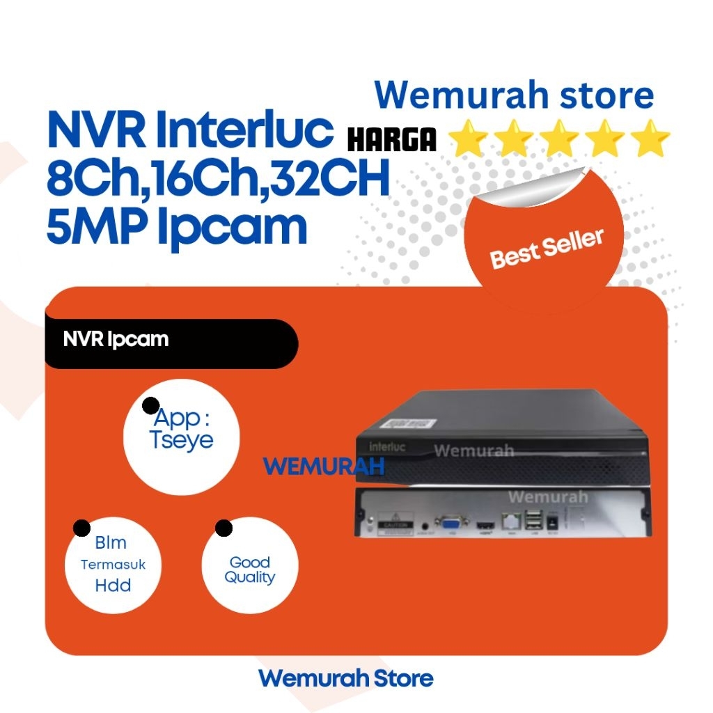 NVR 16 Channel Interluc 4MP - NVR 16CH IP Cam - NVR 16PORT