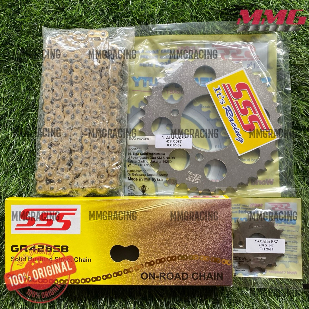 Original Gear Set SSS 428 + Rantai Original SSS 428 SB Untuk Motor Jupiter Mx New, Jupiter Mx Old, R