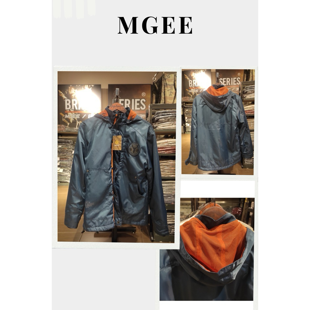 MGEE JAKET Outdoor Bahan Parasut Tebal PRIA HUNTER C008 BLUE