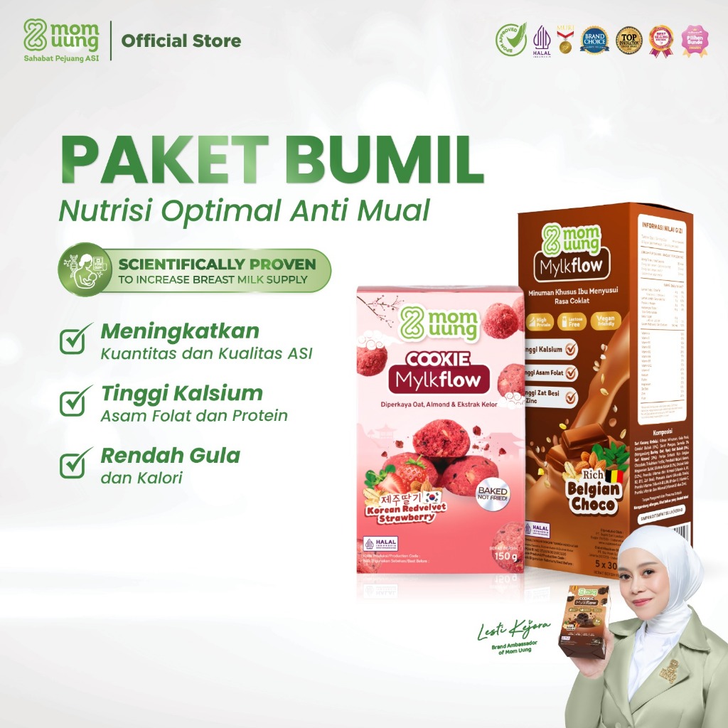 Paket Bumil - Mom Uung Susu Mylkflow + Cookie Mylkflow - Pelancar ASI Halal BPOM