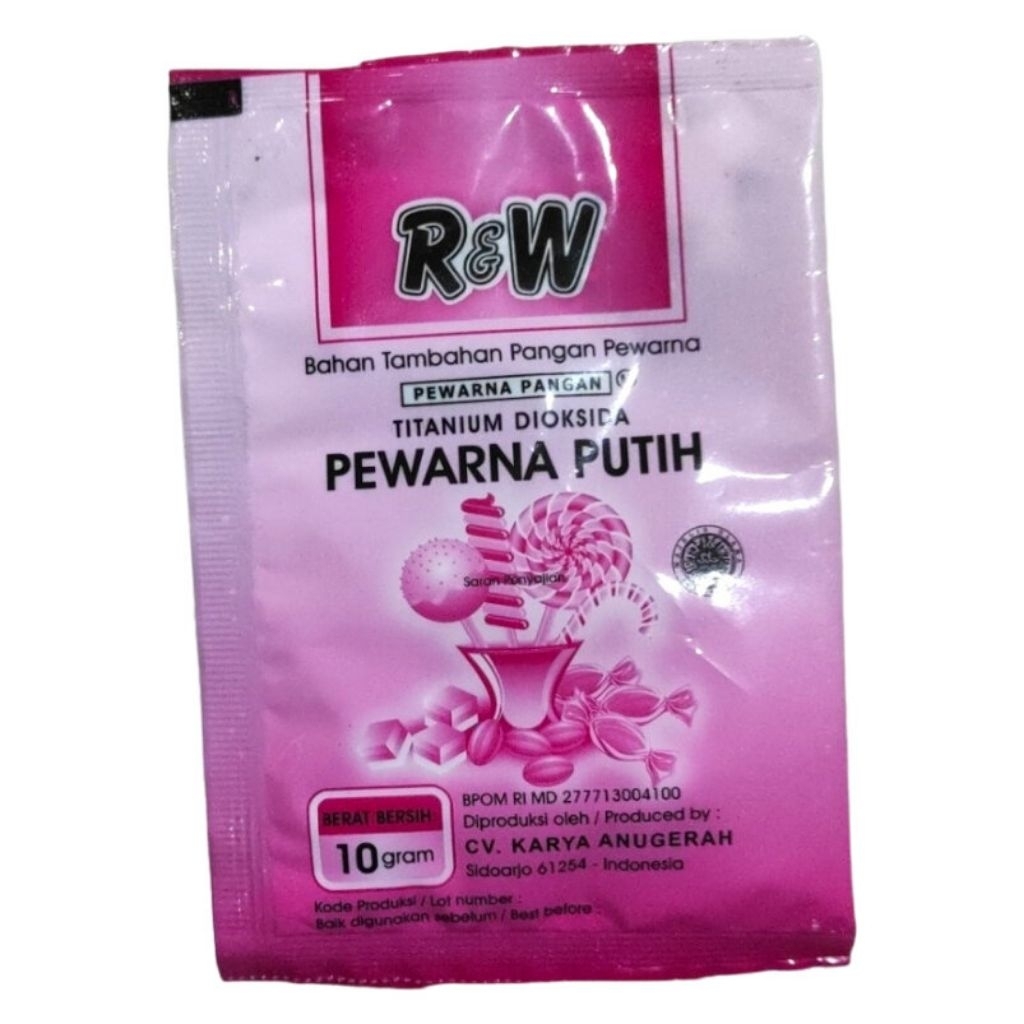 PEWARNA PUTIH SACHET KECIL/TITANIUM DIOKSIDA/PEWARNA PUTIH MAKANAN/PEWARNA PUTIH BUBUK 10 GRAM