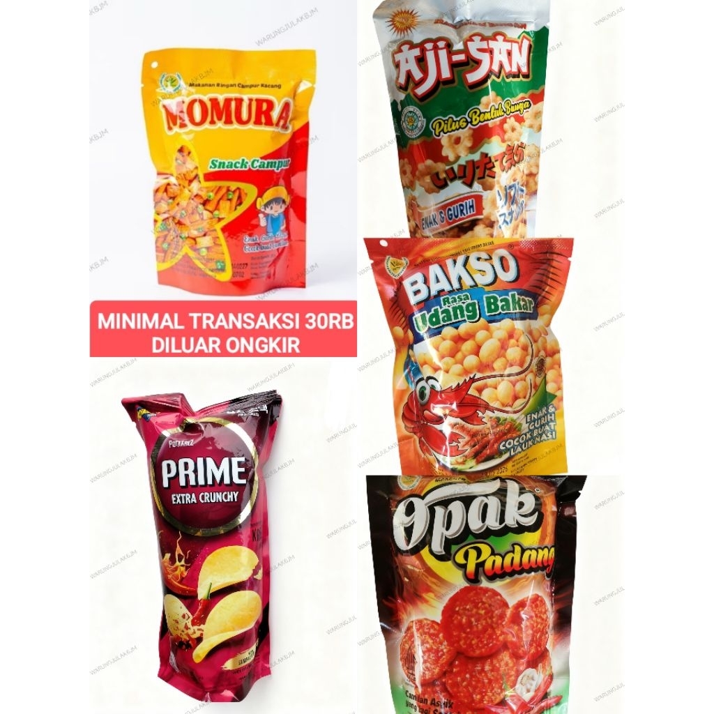 snack ceria, opak padang, bakso bakar, ajisan, momura, prime potakrez pedas balado