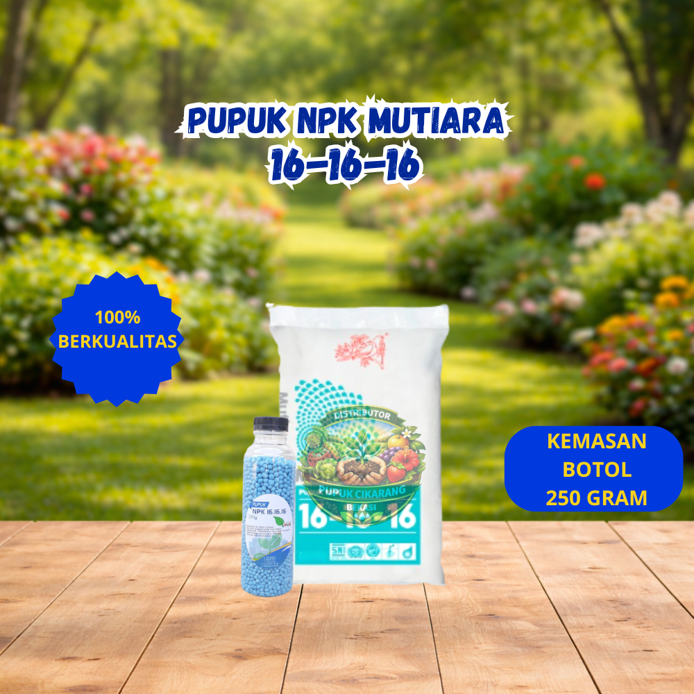 DPCB Pupuk NPK Mutiara 161616 Botol 250 Gr Nutrisi Pertumbuhan Benih Tanaman Sayuran Bibit & Buah Np