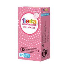 Kondom Fiesta Max Dotted 3pcs - Sensasi Bergerigi, Pelumas Aroma Buah, Desain Ergonomis