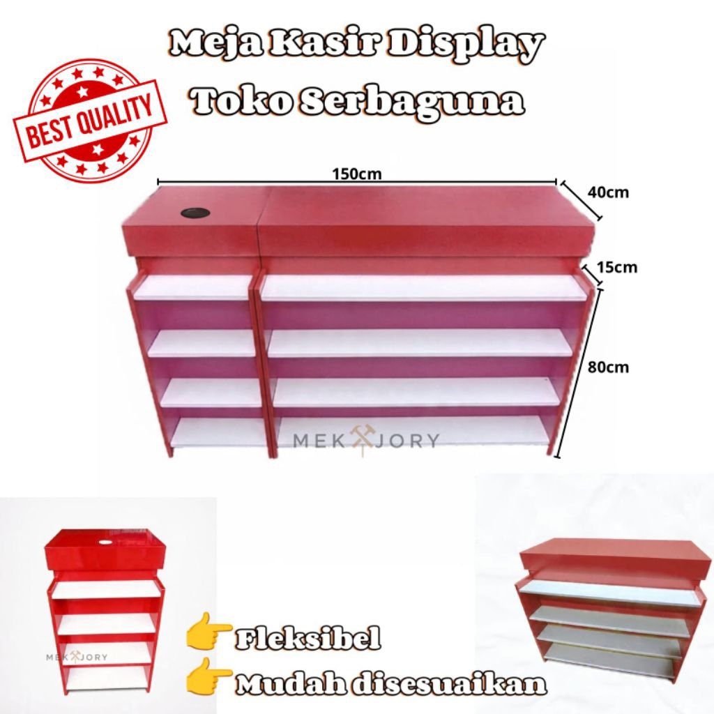 Meja kasir display toko warung kelontong