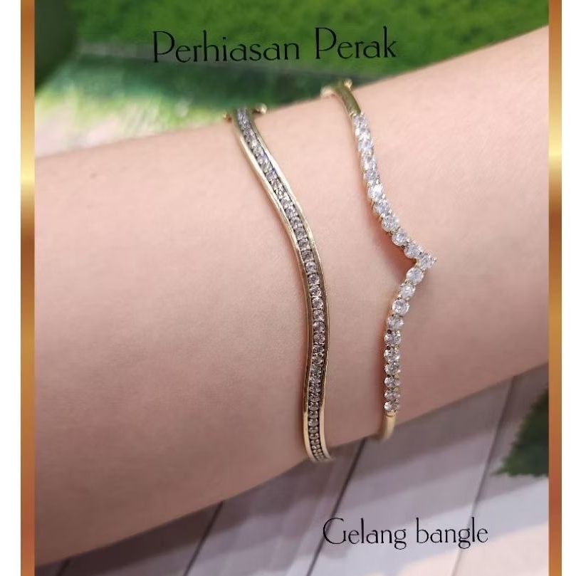 GELANG BANGLE WANITA PERAK ASLI SILVER 925