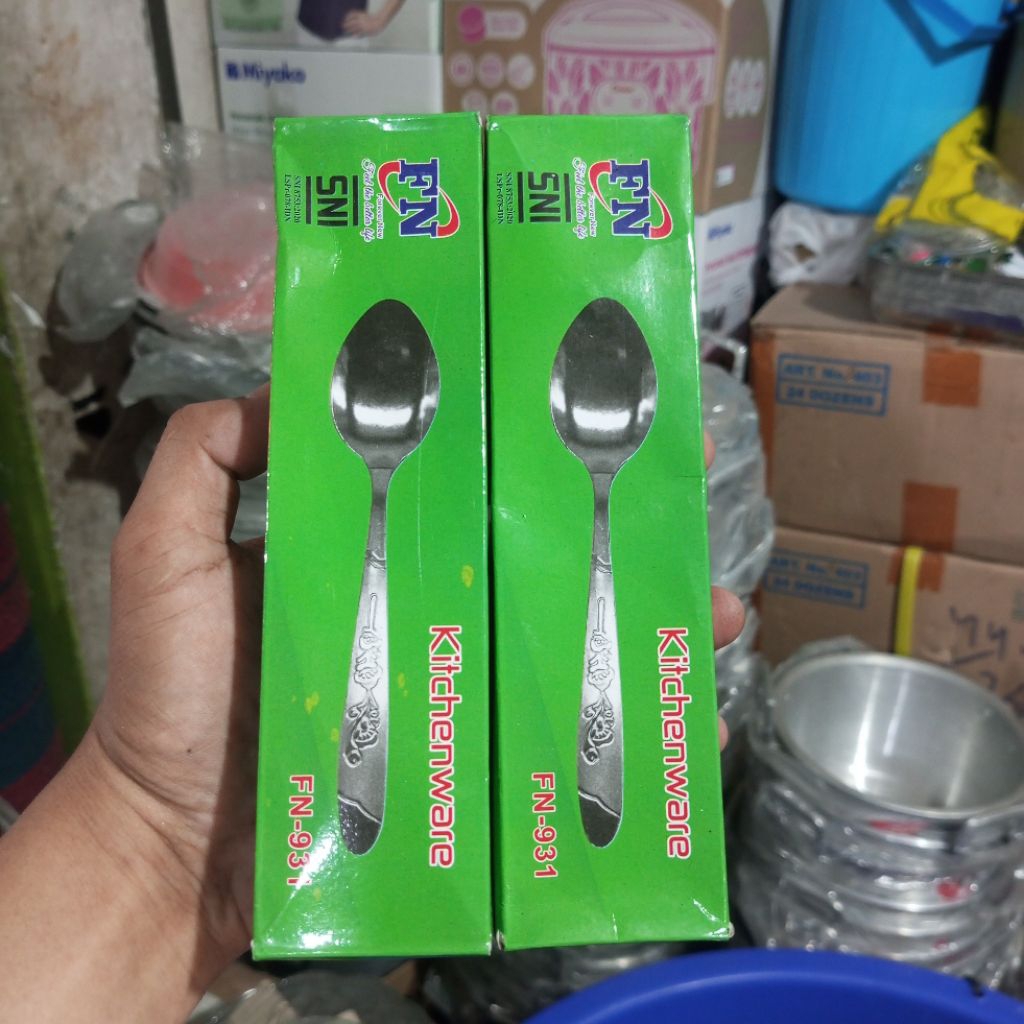 12pcs sendok makan Stainless steel fn 931 Tebal kuat dan anti karat