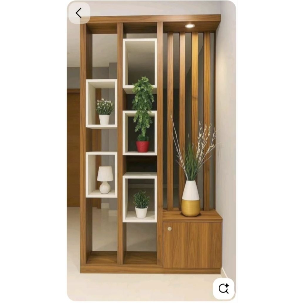 partisi ruangan sekat ruangan kayu solid awet kokoh