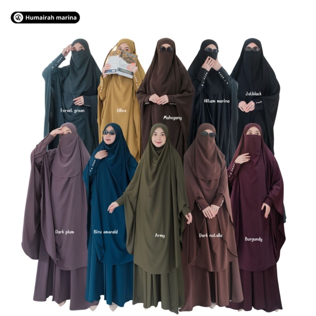 UK HIJAB- HUMAIRAH MARINA ANTI UV SET KHIMAR FK GAMIS SYAR'I HAJI UMROH