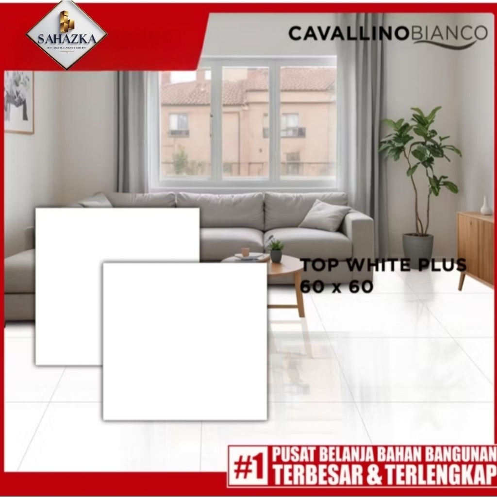 Promo granit 60x60 putih polos glossy , granit murah | granit cavalino putih polos 60x60 termurah