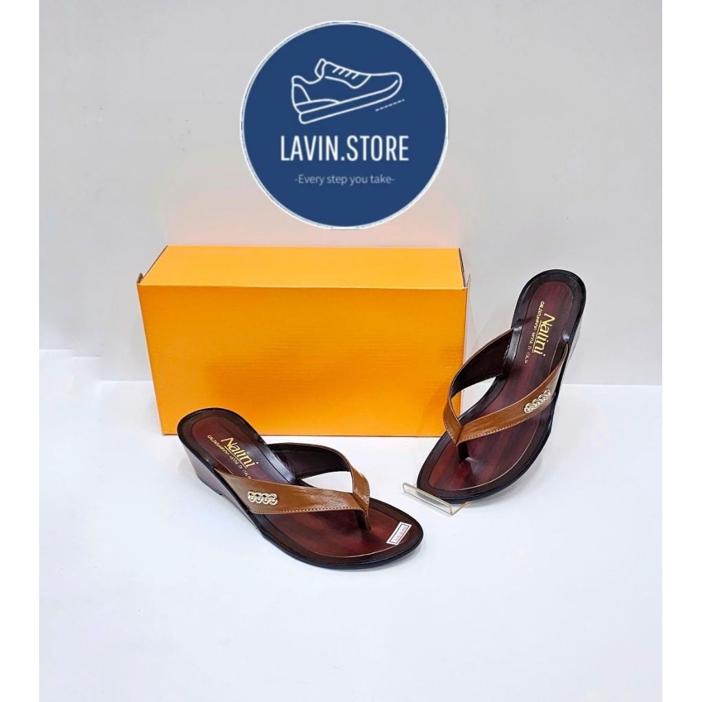 SANDAL NALINI JKR 17654 - Sandal Hak Wanita Kulit dewasa