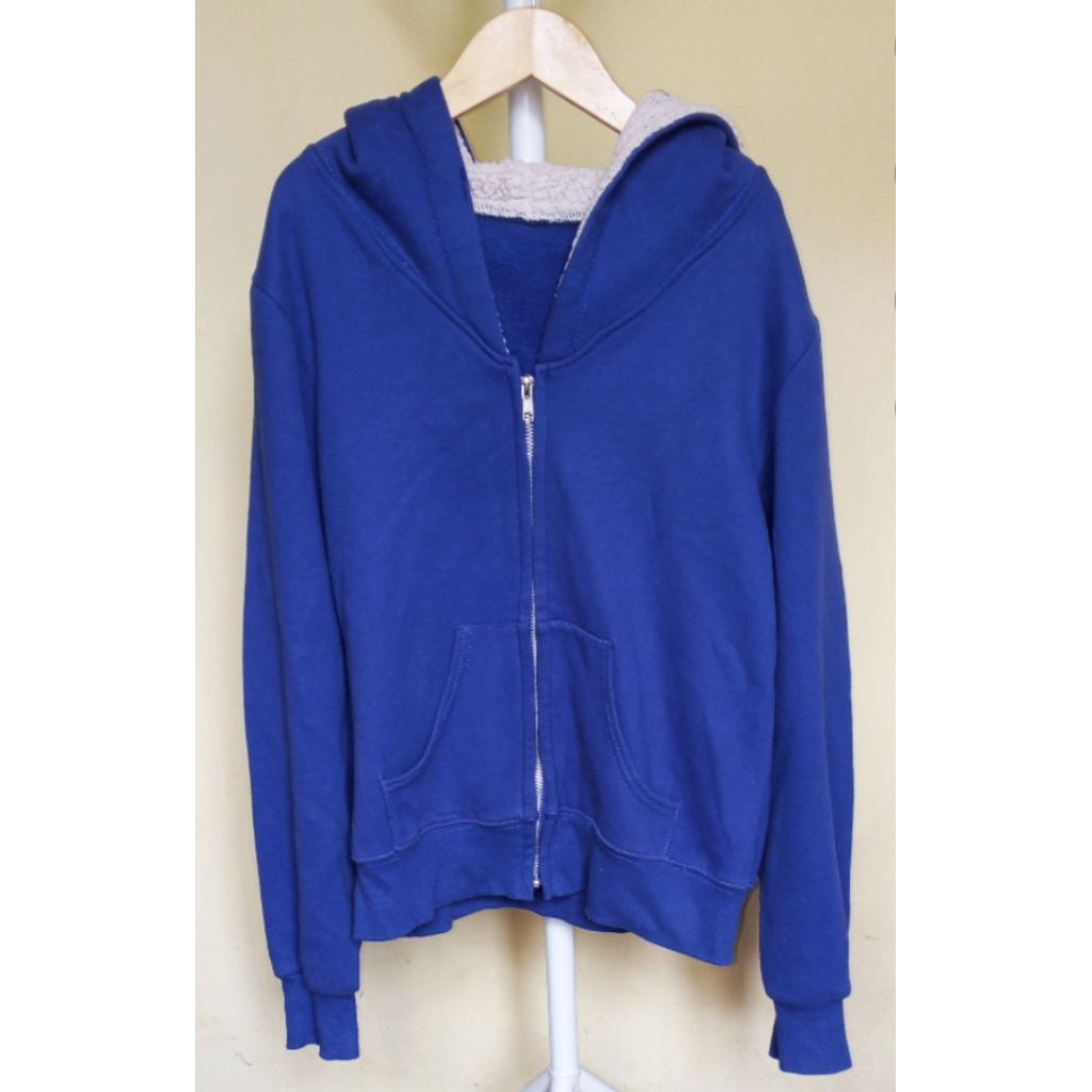 201. Hoodie jacket unisex biru elektrik polos
