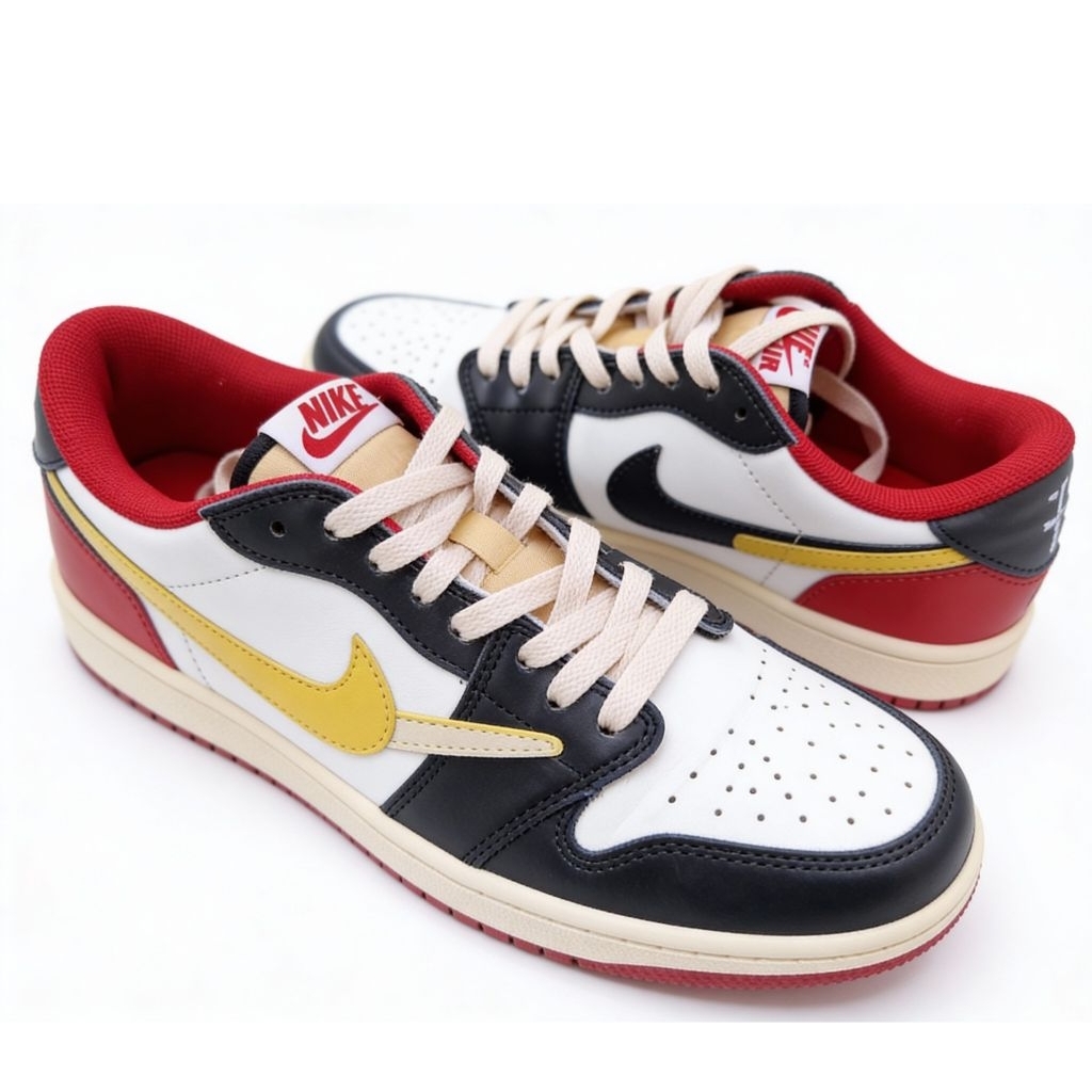 Sepatu Second Jordan 1 Low Travis Scoty X Fragment Red White Black  - 7