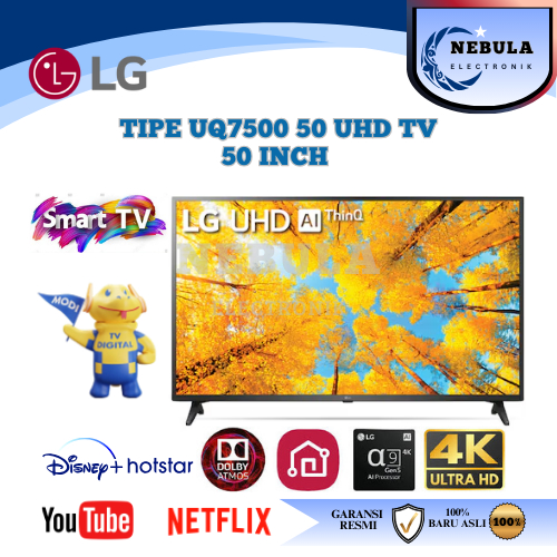 LED TV LG 50 INCH SMART ANDROID DIGITAL TV / LG LED SMART TV 50UQ7500 50 INCH 4K ULTRA HD Bergaransi