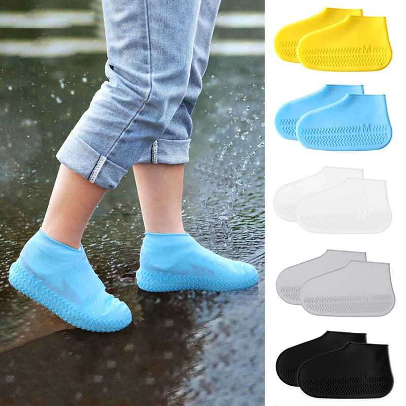 Cover Pelindung Sepatu Anti Air Anti Slip Silicon Waterproof Pelindung Karet