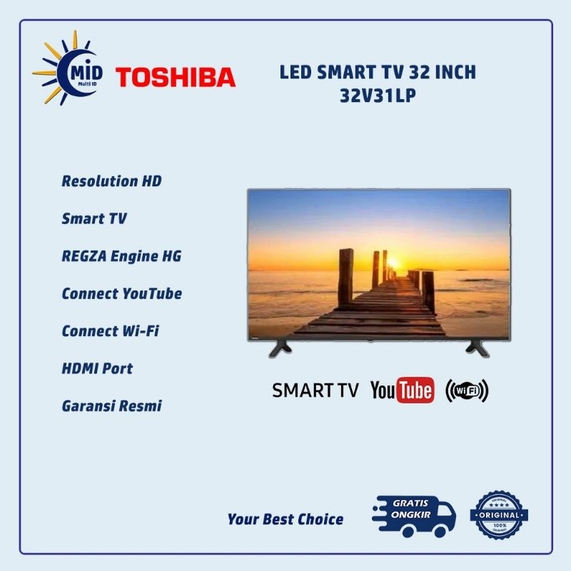 TOSHIBA LED 32 Inch Smart TV 32V31LP | LED Toshiba HD 32 Inch Smart TV | TV Toshiba | LED Dolby Audi