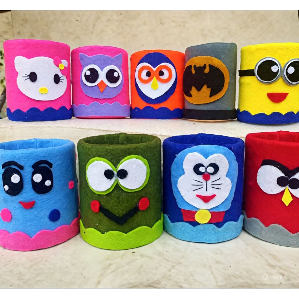 Tempat Pensil Karakter dari Kain Flanel 100 mm | Prakarya Kreatif Handmade
