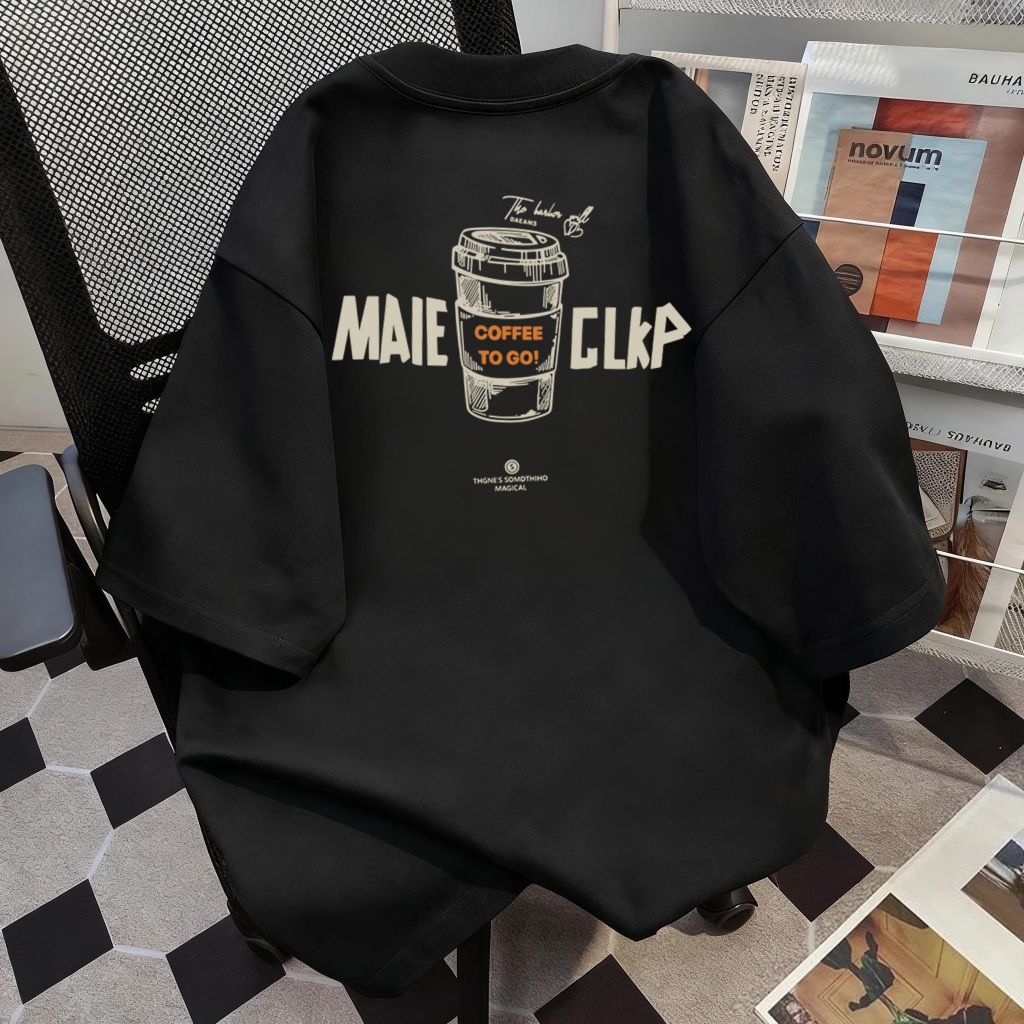 kaos kopi boxy pria premium tebal katun original kaos cowok lengan pendek