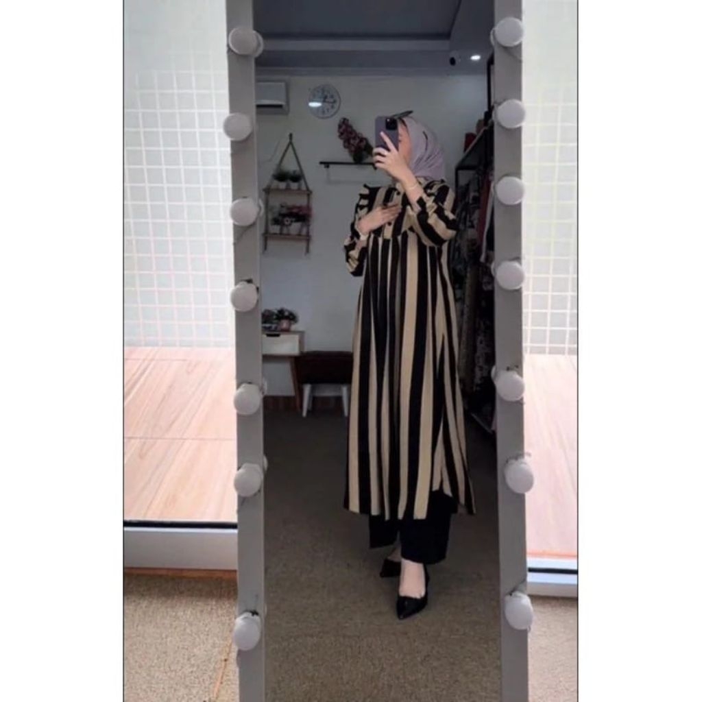 Setelan Long tunik wanita rayon kekinian terbaru // Saluran set Long tunik rayon