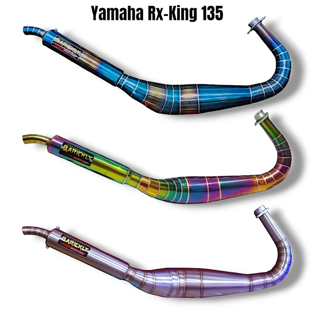 Knalpot Telo RxKing Rx King 135 Kolong Cobra Original Barickly Racing Exhaust Stainless Bluegold Pel