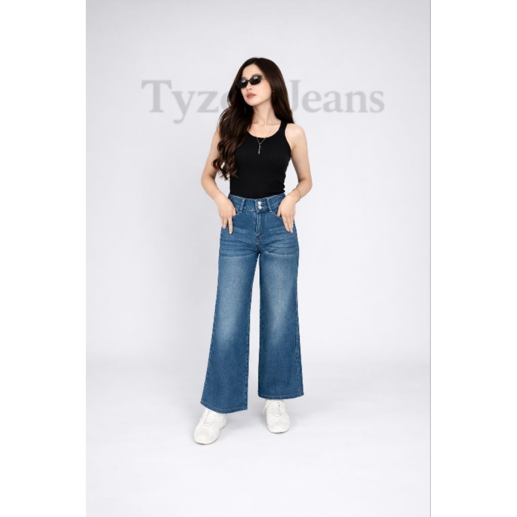 Kulot Jeans Wanita Highwaist Kancing 2  Nyaman, Stylish & Kekinian
