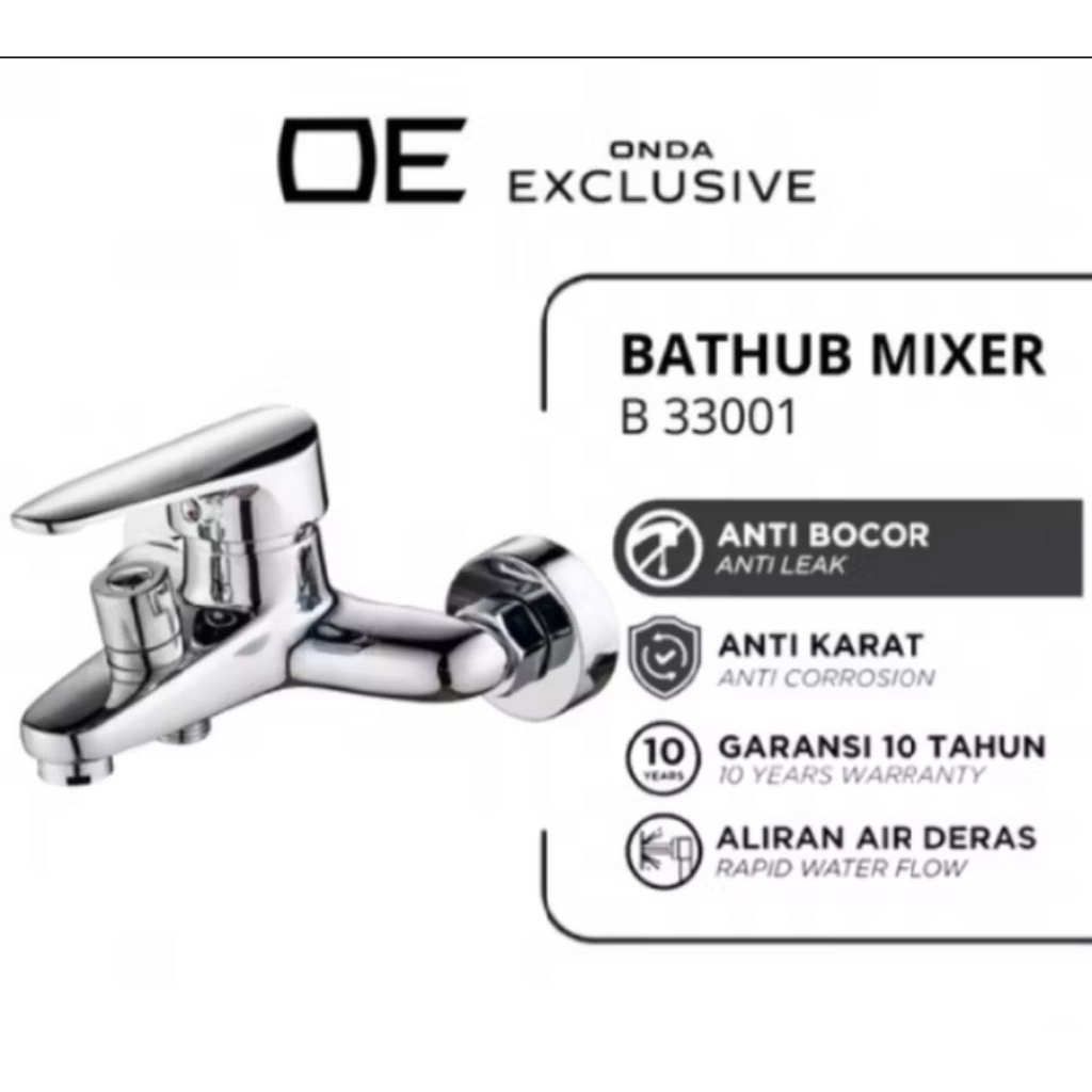 Kran Bathub Onda Mixer B 33001 - Keran Shower kamar mandi panas dan dingin