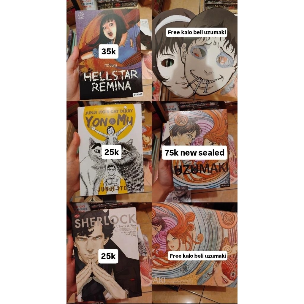 Komik Uzumaki Bonus Poster dan Topeng Official Junji Ito Haunted House
