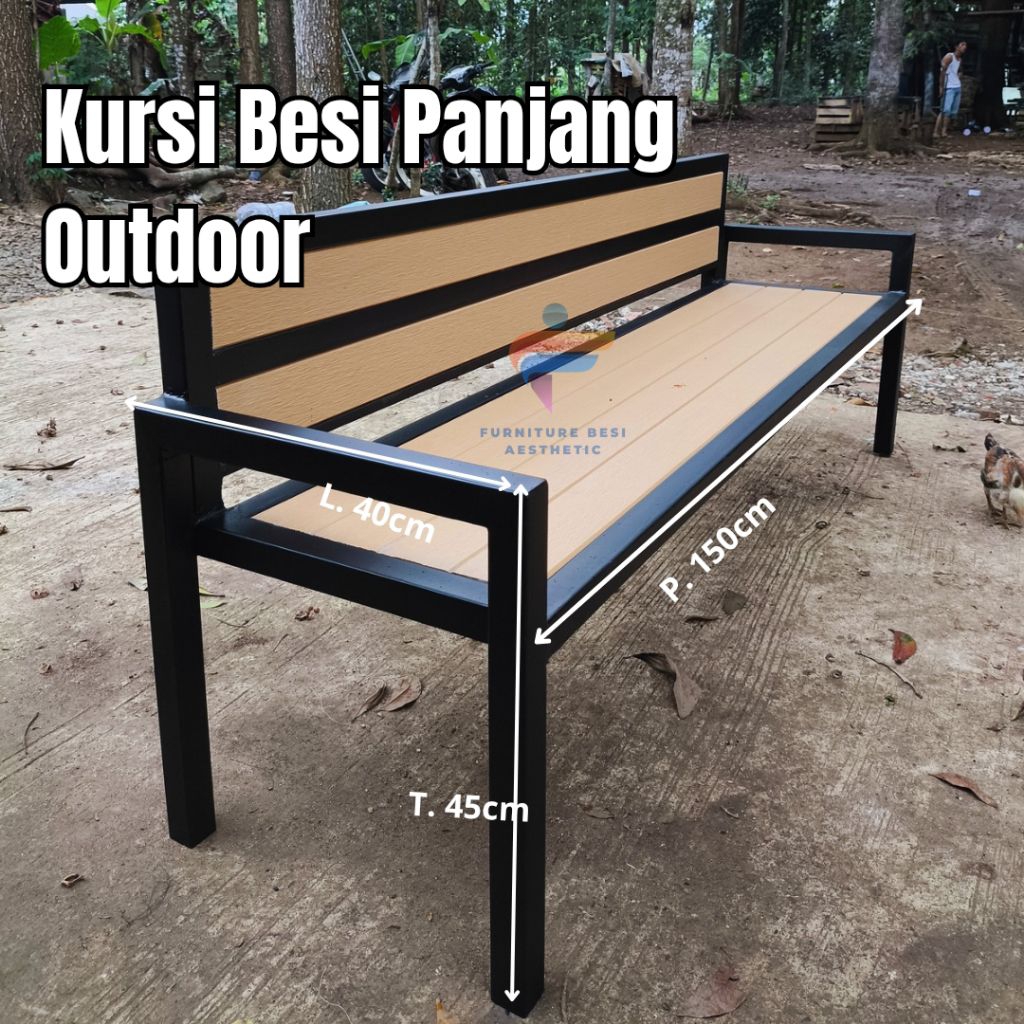 Kursi Besi Outdoor | Kursi Besi Panjang Galvanis Anti Karat | Kursi Besi Sandaran | Kursi Besi Tempa