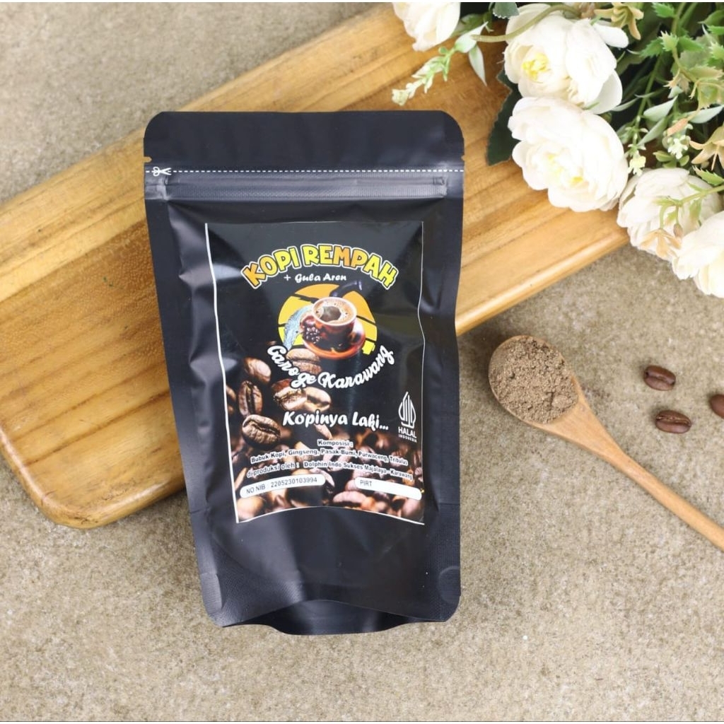 KOPI REMPAH CAROGE KARAWANG, KOPI REMPAH PLUS GULA AREN, KOPINYA LAKI, KOPI REMPAH
