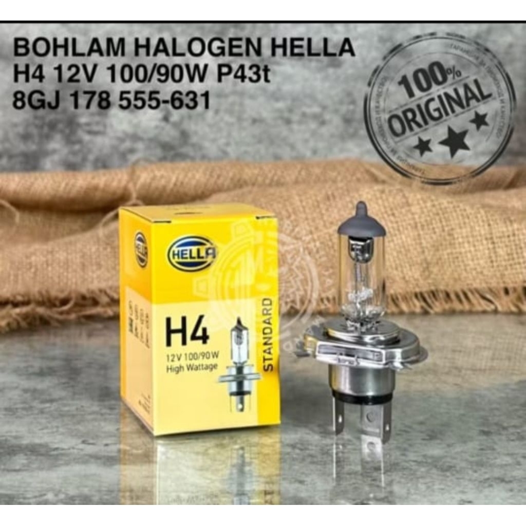 BOHLAMP HELLA H4 100/90 12 VOLT ( ORIGINAL )