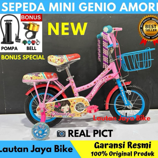 Sepeda Anak Perempuan 12 16 Mini Genio Amore Terbaru