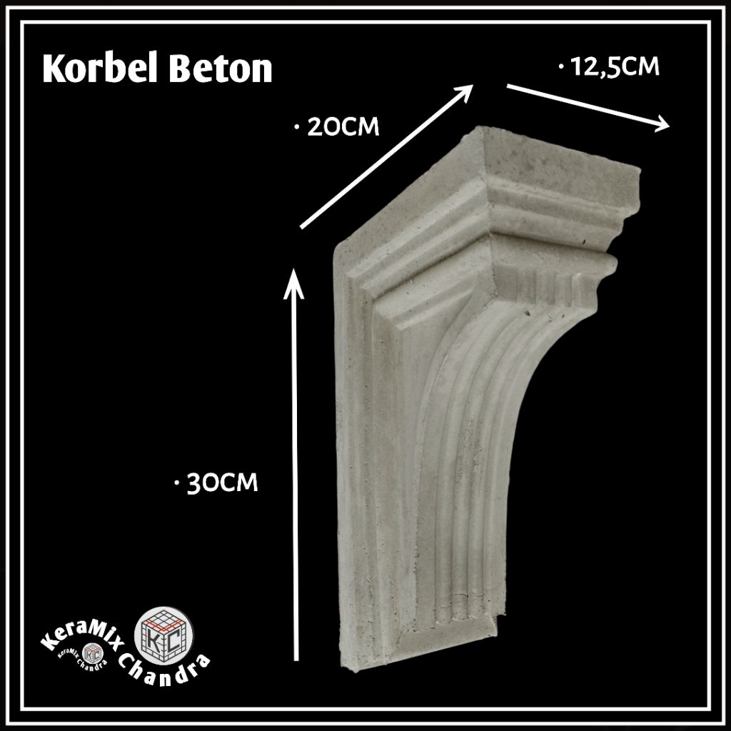Korbel Beton 30cm | Siku Beton | Hiasan dinding beton | Dak Beton