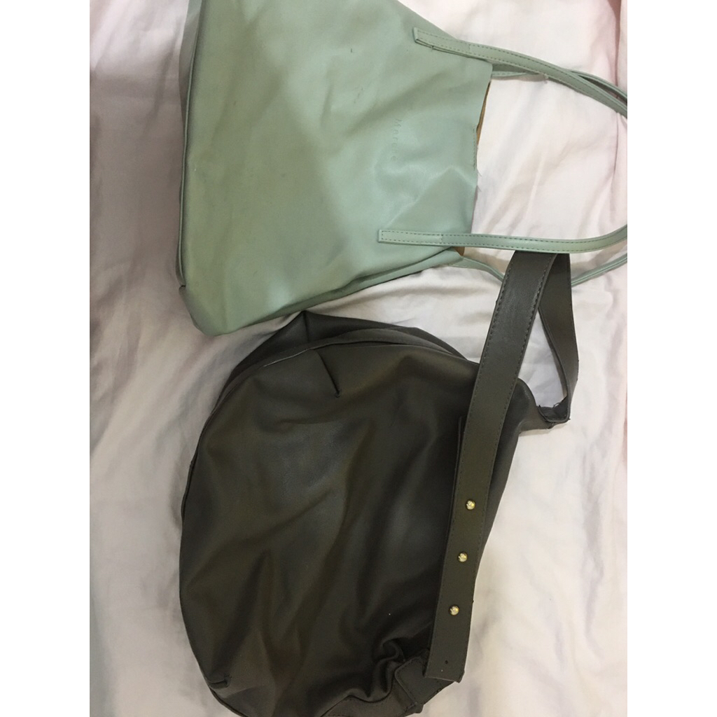 preloved bag merche dan coklat, 35k 2 tas