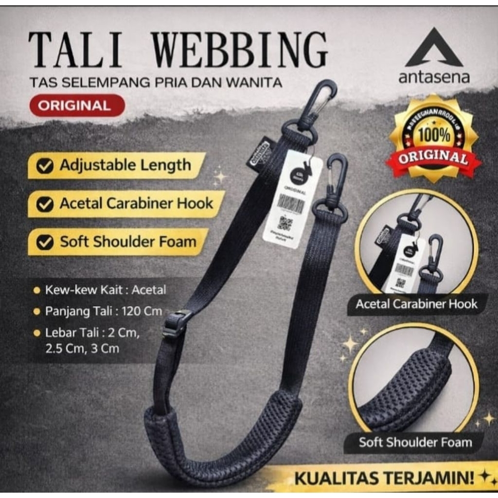 Tali webbing tas selempang multi fungsi pria dan wanita Original