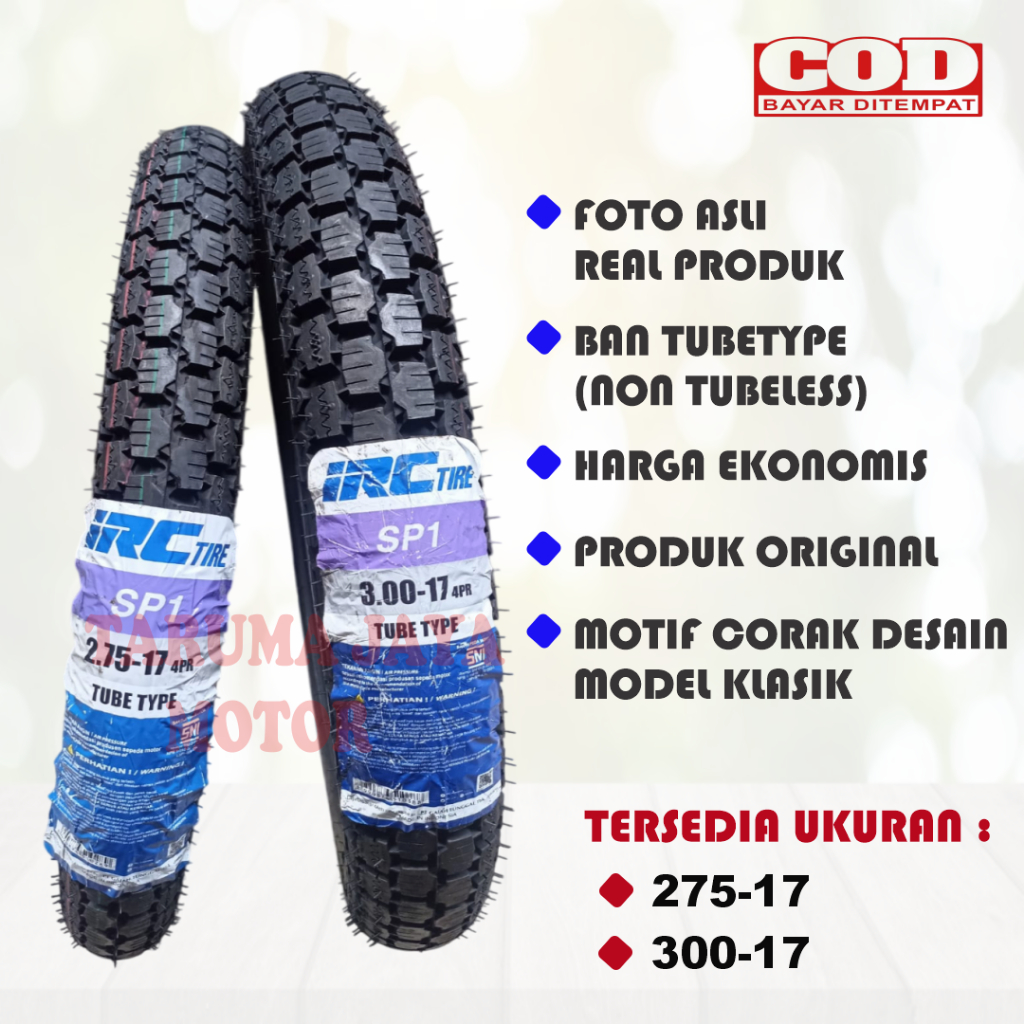 IRC SP 1 275-17 300-17 Ban Luar Motor Klasik Tubetype (Pakai Ban Dalam) Asli Original Ring 17