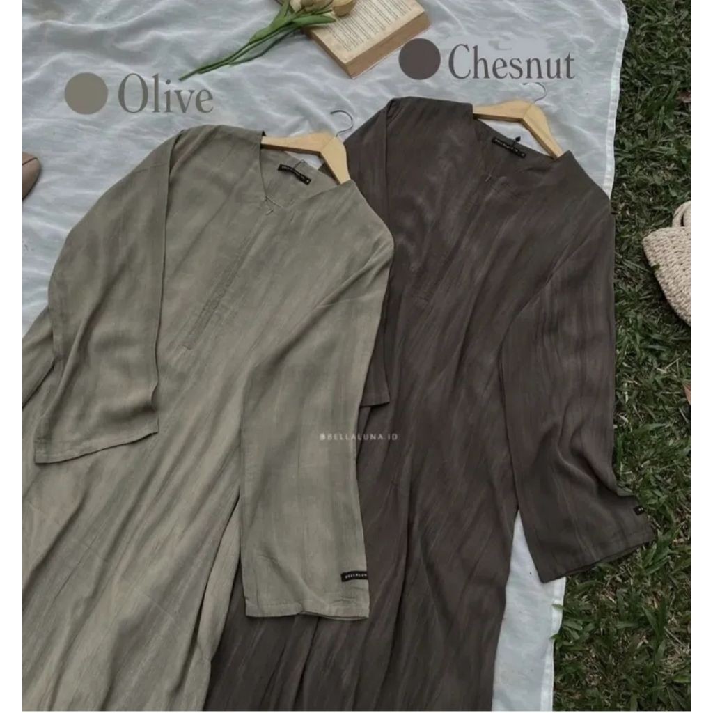 Abaya Hamnah Bellaluna | Abaya Natural fabric | Bellaluna.id