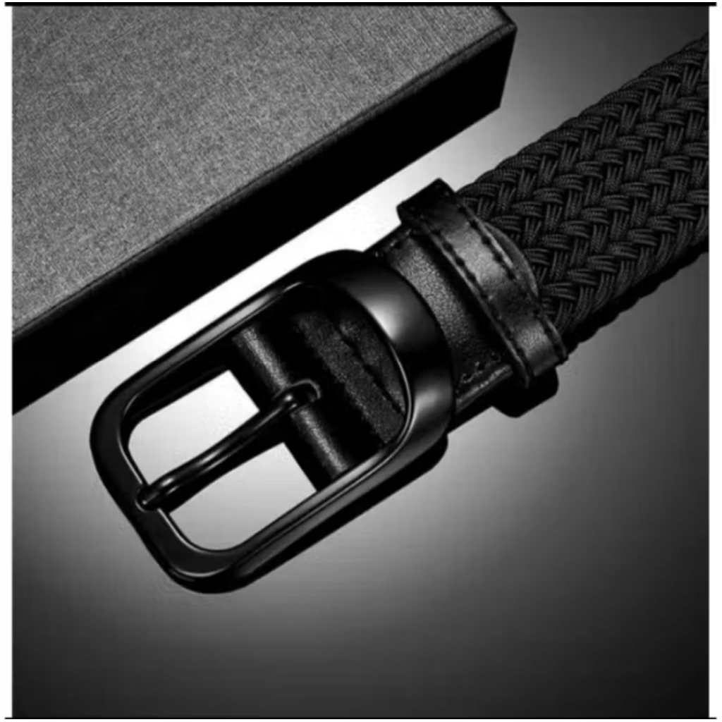 Sabuk Pria Jalin Bahan Karet Elastis Ikat Pinggang Pria Model Klasik Ikat Pinggang Simple Pria