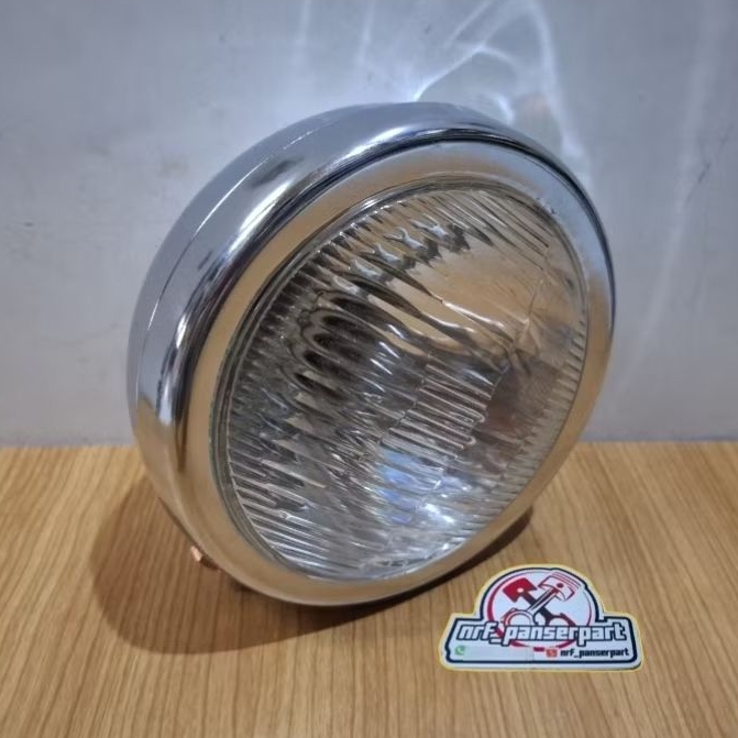 REFLEKTOR YB 100//LAMPU DEPAN BULAT/HEAD LAMP YB100/YB-100 TXK CHROOM
