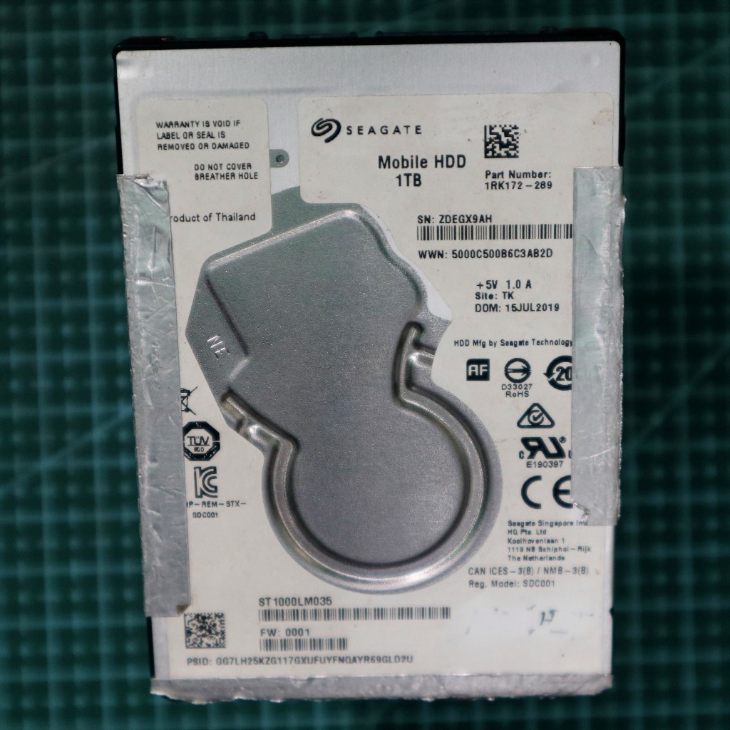 Harddisk Laptop Seagate 1TB Bekas/Rusak/Copotan/Kanibalan