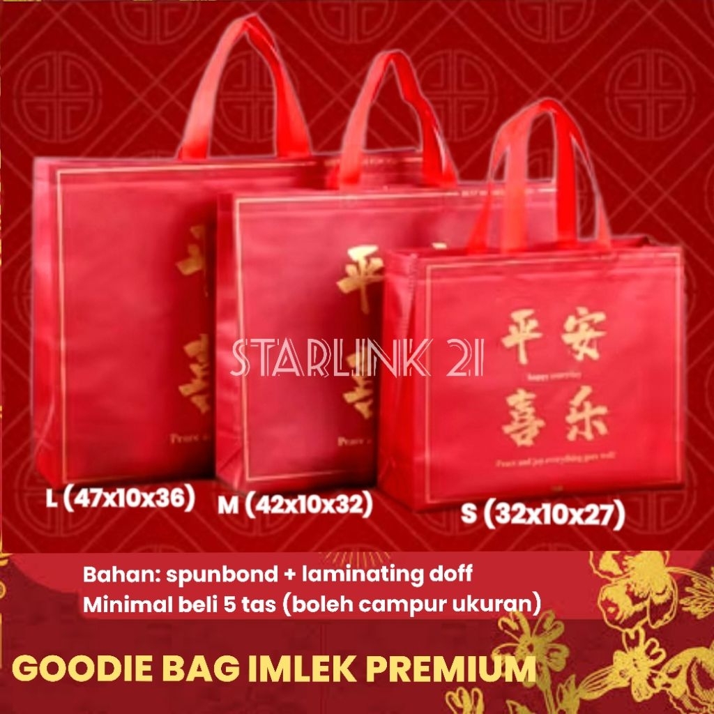 GOODIE BAG IMLEK PREMIUM | Tas Spunbond Laminating Doff Mewah | Tas Hampers Imlek