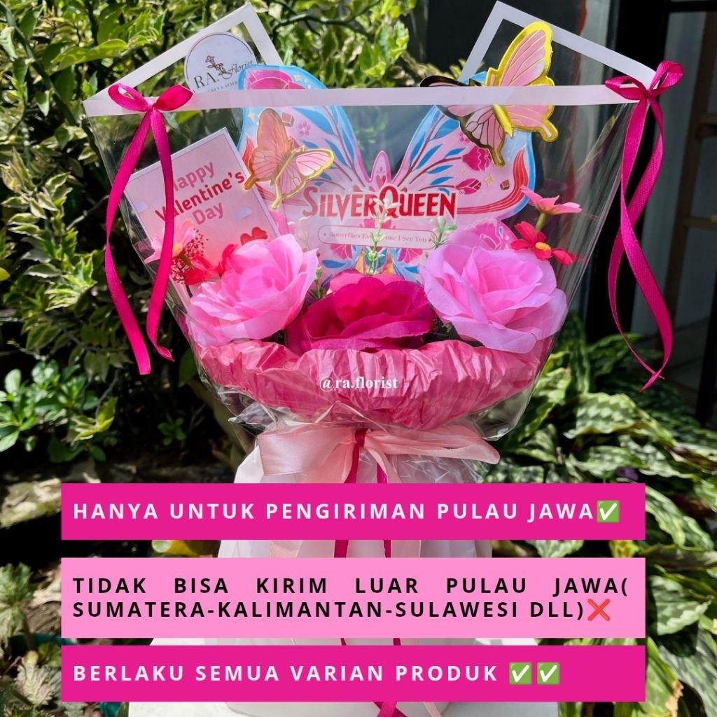 Buket coklat / hari valentine / coklat valentine / buket silverqueen /Hadiah valentine