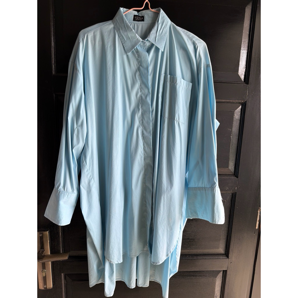 kemeja oversize nuna blue