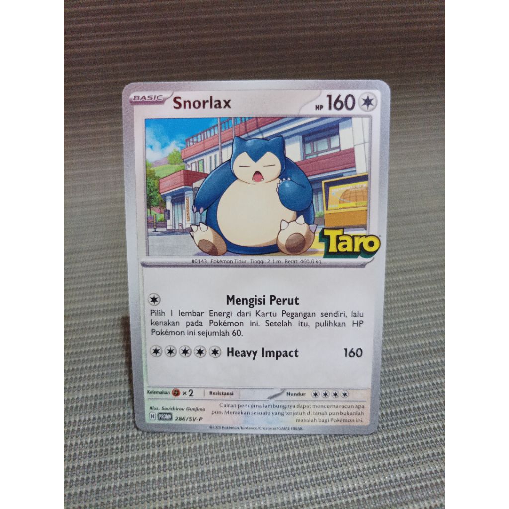 Pokemon indonesia TCG taro promo snorlax 286/SV-P