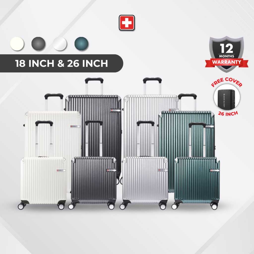 Swiss Military Solio Koper set Bundling / Satuan - Bagasi 26 inch & Kabin 18 inch