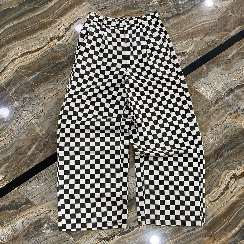 Spinns checkerboard baggy pants