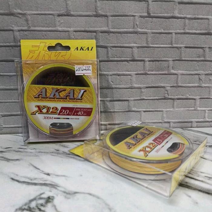 Senar PE AKAI X12 300M | PE 0.6 s/d PE 3 | Multi Color | Senar PE
