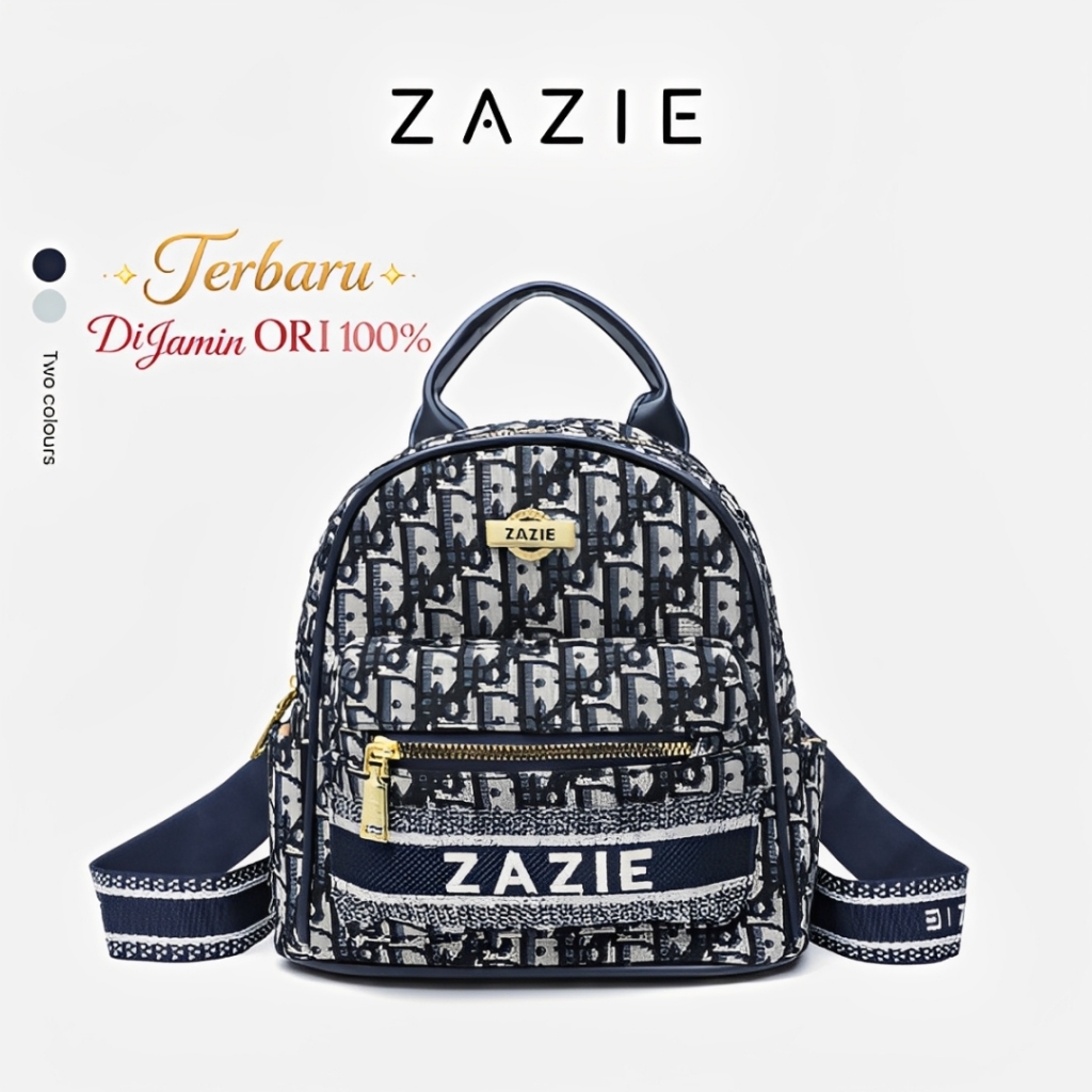 ZAZIE Ransel Bunga Tua Bersulam Ransel Berkapasitas Besar Tas Kasual Baru Tas Bahu Perjalanan Tas Wa