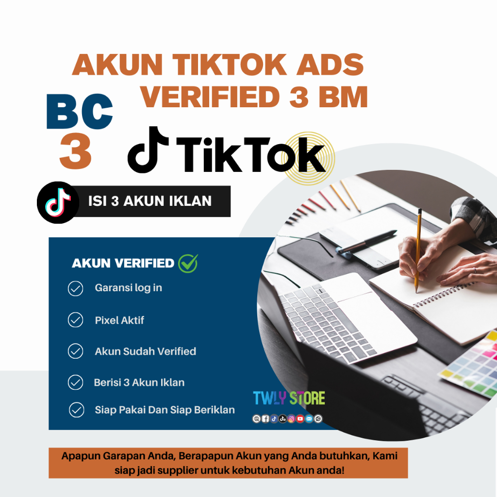 Akun Tiktok Ads Verified Resmi + 3 Akun Iklan